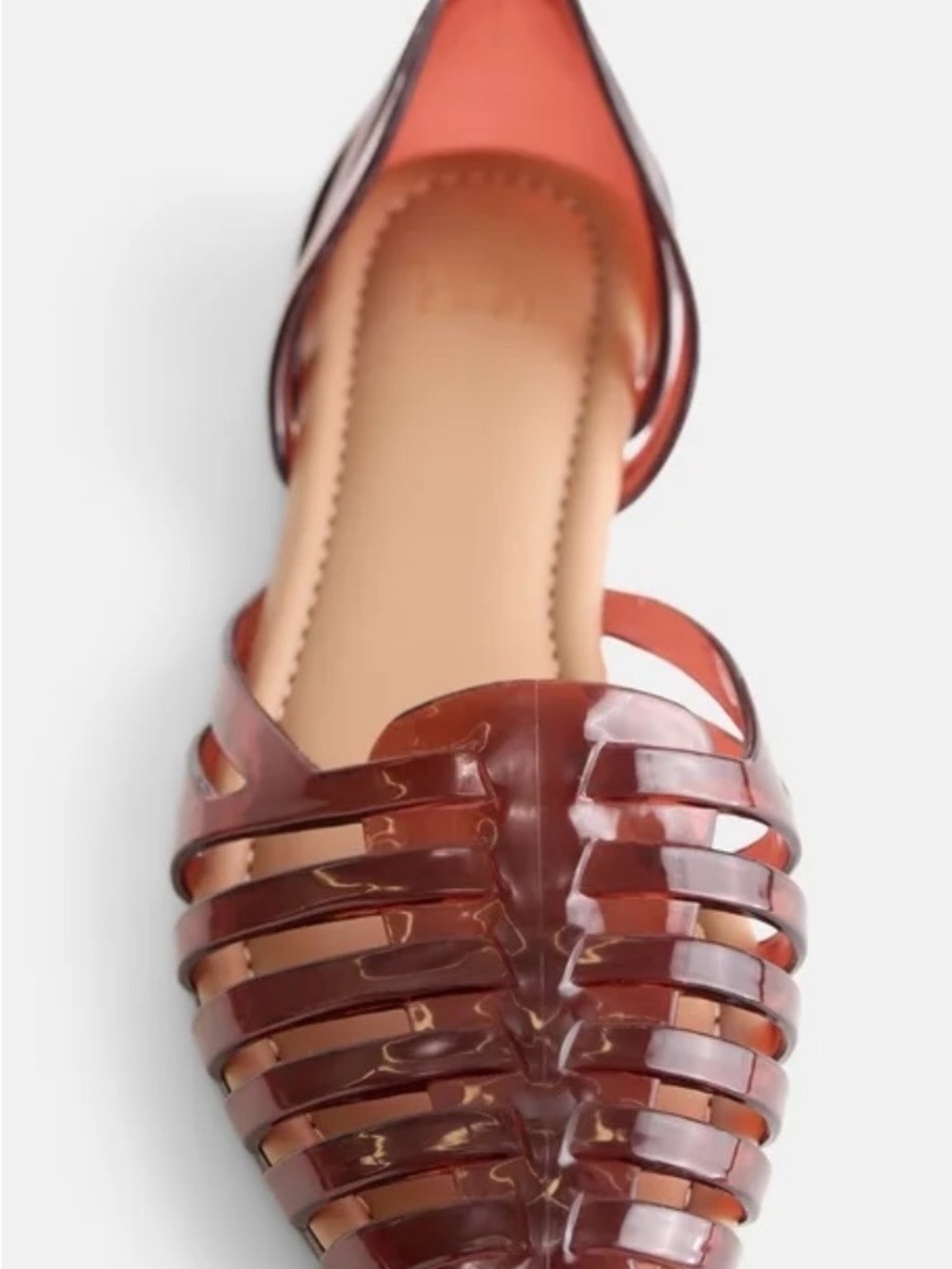 Time and Tru Translucent Cognac Woven Jelly Flat Women’s Size 8. NEW